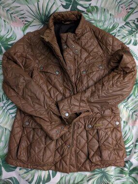 Barbour Brown Quilted Men's Bomber Jacket - USA size X-Large